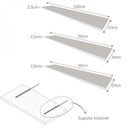 Ver imagem 6 de Escrivaninha Mesa Escritório com Nichos e 3 Prateleiras 190cm Branco e Cinza Cristal