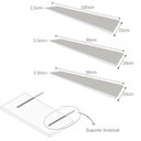 Ver imagem 6 de Escrivaninha Mesa Escritório com Nichos e 3 Prateleiras 190cm Branco e Cinza Cristal