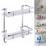 Suporte Aluminio Organizador Porta Shampoo Condicionador Sabonete Saboneteiro Prateleira Dupla Box B - 1