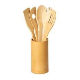Kit de Utensílios de Bambu 6 Peças – Cozinha Sustentável - 1