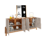 Aparador Buffet Armário Lizz 4 Portas Adega 1,90 Mdf/madeira Offwhite/cedro - 5