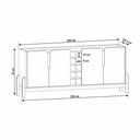 Ver mais imagens de Aparador Buffet Armário Lizz 4 Portas Adega 1,90 Mdf/madeira Offwhite/cedro