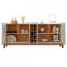 Aparador Buffet Armário Lizz 4 Portas Adega 1,90 Mdf/madeira Offwhite/cedro - 3