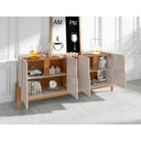 Ver imagem 4 de Aparador Buffet Armário Lizz 4 Portas Adega 1,90 Mdf/madeira Offwhite/cedro