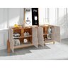 Aparador Buffet Armário Lizz 4 Portas Adega 1,90 Mdf/madeira Offwhite/cedro - 4