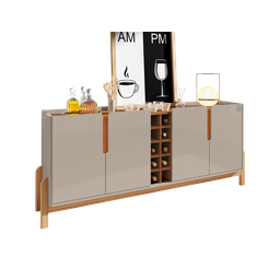 Aparador Buffet Armário Lizz 4 Portas Adega 1,90 Mdf/madeira Offwhite/cedro - 6