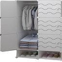 Ver imagem 4 de Armário Modular com Arara, Cabideiro e Sapateira, Estante Organizadora Decorativa e Compacta