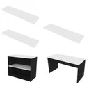 Ver imagem 2 de Escrivaninha Mesa Escritório com Nichos e 3 Prateleiras 190cm Preto e Branca