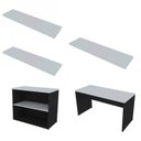 Ver imagem 2 de Escrivaninha Mesa Escritório com Nichos e 3 Prateleiras 190cm Preto e Cinza Cristal