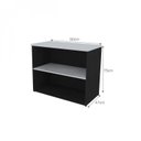 Ver imagem 3 de Escrivaninha Mesa Escritório com Nichos e 3 Prateleiras 190cm Preto e Cinza Cristal