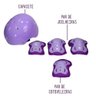 Patins Roller Quad Ajustável Com Kit de Proteção Capacete Infantil Violeta 34-37 Quatro Rodas - 2