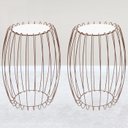 Ver imagem 2 de Kit Mesa Apoio Lateral 43 Cm Tampo Vidro Branco Base Metal Cobre Nacc