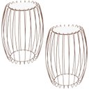 Ver imagem 1 de Kit Mesa Apoio Lateral 43 Cm Tampo Vidro Branco Base Metal Cobre Nacc