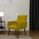Ver imagem 1 de Poltrona Decorativa para Sala de Estar e Quarto Nina Suede Herrero:amarelo