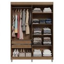 Ver imagem 5 de Guarda-Roupa Solteiro com Pés 4 Portas Batentes Rustic/Crema/Rustic Venus Madesa