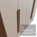 Ver imagem 6 de Guarda-Roupa Solteiro com Pés 4 Portas Batentes Rustic/Crema/Rustic Venus Madesa
