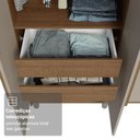 Ver imagem 7 de Guarda-Roupa Solteiro com Pés 4 Portas Batentes Rustic/Crema/Rustic Venus Madesa