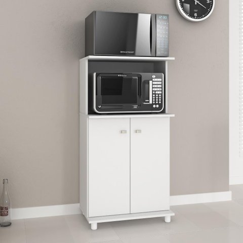 Balcão Multiuso 2 Portas com Espaço para Microondas BL3307 Branco