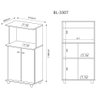 Balcão Multiuso 2 Portas com Espaço para Microondas BL3307 Branco - 4