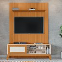 Ver imagem 1 de Rack Bancada Caribe com Painel para Tv até 55 Polegadas 1,35m Egeo Cedro/off White Edn