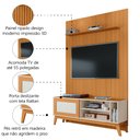 Ver imagem 5 de Rack Bancada Caribe com Painel para Tv até 55 Polegadas 1,35m Egeo Cedro/off White Edn