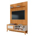 Ver imagem 3 de Rack Bancada Caribe com Painel para Tv até 55 Polegadas 1,35m Egeo Cedro/off White Edn