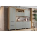 Ver imagem 1 de Cozinha Modulada Completa Marquesa 5 Peças 2 Aéreos + 2 Balcões + 1 Paneleiro C6p40 Nature Verde