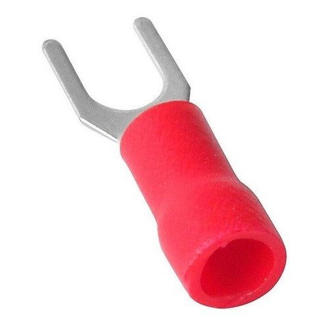 500un Terminal Forquilha Garfo Pré Isolado Vermelho 1,5mm