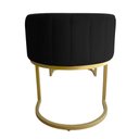 Ver imagem 4 de Banco Recamier Estofado Luana Base Gold Veludo Preto - Montanaris Decor