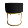 Banco Recamier Estofado Luana Base Gold Veludo Preto - Montanaris Decor - 4