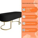 Ver imagem 6 de Banco Recamier Estofado Luana Base Gold Veludo Preto - Montanaris Decor