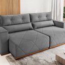Ver imagem 4 de Sofa Retrátil e Reclinável com Pillow Top 3 Lugares 2,10m Bellory Cinza Grafite