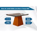 Ver imagem 2 de Mesa de Sala Jantar Luna + Tampo Madeirado Reto 90x90cm Off White/Imbuia - Rufato