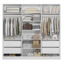 Ver imagem 6 de Guarda Roupa Línea MDF 240x230cm 6 Portas 4 Gavetas Branco/Peroba 1311