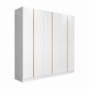 Ver imagem 3 de Guarda Roupa Línea MDF 240x230cm 6 Portas 4 Gavetas Branco/Peroba 1311