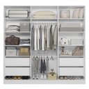 Ver imagem 5 de Guarda Roupa Línea MDF 240x230cm 6 Portas 4 Gavetas Branco/Peroba 1311