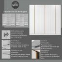 Ver mais imagens de Guarda Roupa Línea MDF 240x230cm 6 Portas 4 Gavetas Branco/Peroba 1311