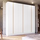 Ver imagem 1 de Guarda Roupa Línea MDF 240x230cm 6 Portas 4 Gavetas Branco/Peroba 1311