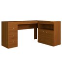 Ver imagem 1 de Mesa de Canto em L Escritório Computador Job Marrom Caemmun