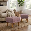 Ver imagem 1 de Kit 2 Puffs Duque Bouclé Premium de Luxo Elegantes para Sala Quarto Decoração Pés Luiz Xv Castanho