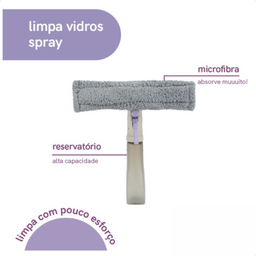 Limpa Vidros 3 em 1 com Rodo Spray e Reservatório Simplo - 6