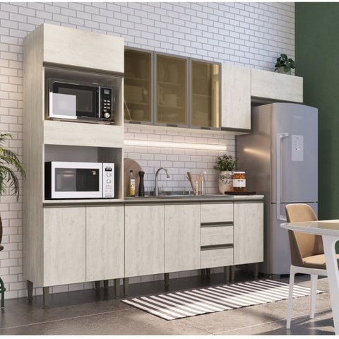 Cozinha Modulada Americana 6 Peças Greta Crema Megasul