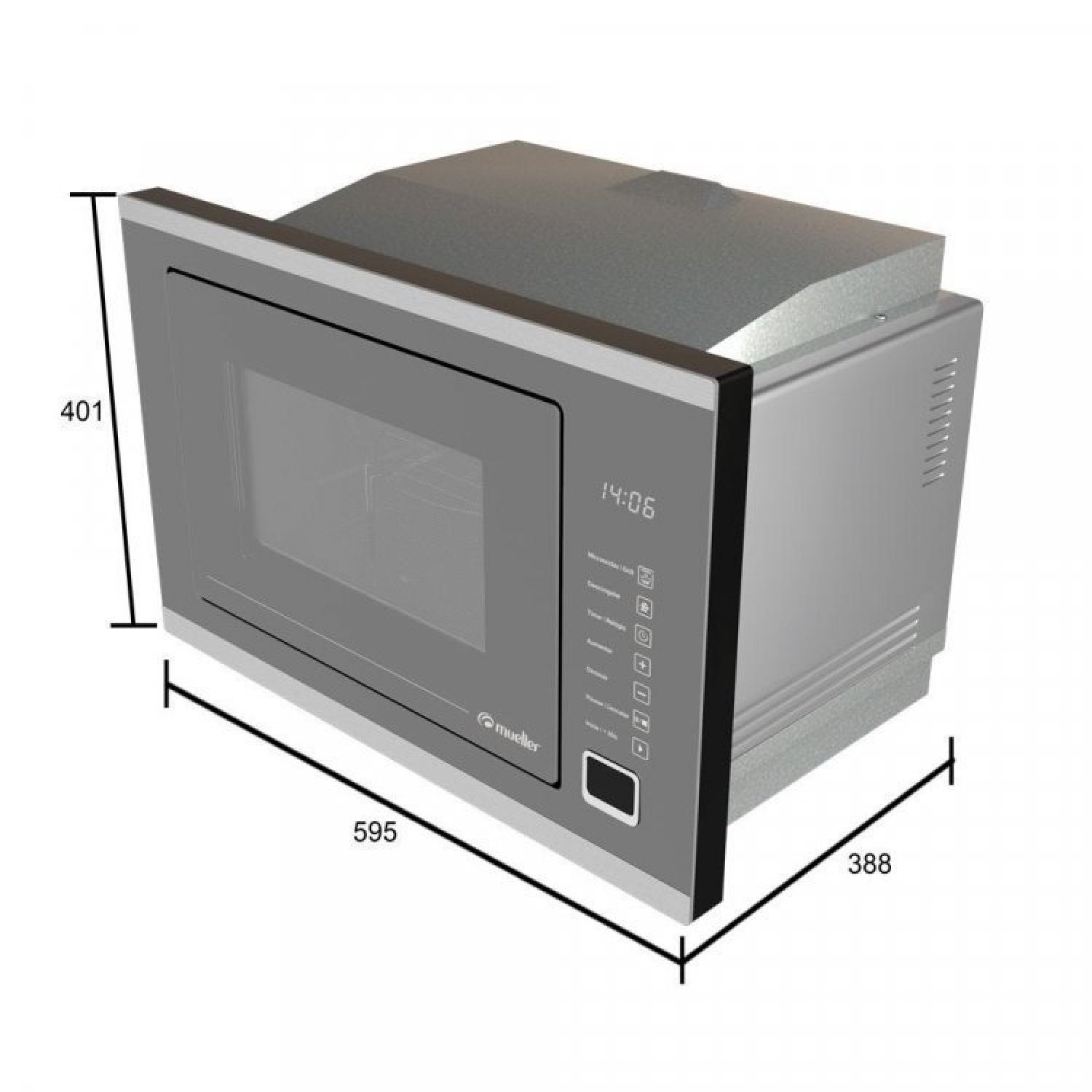 Conjunto Micro-ondas de Embutir 25l e Forno Elétrico Digital de Embutir 68l Mueller - 9