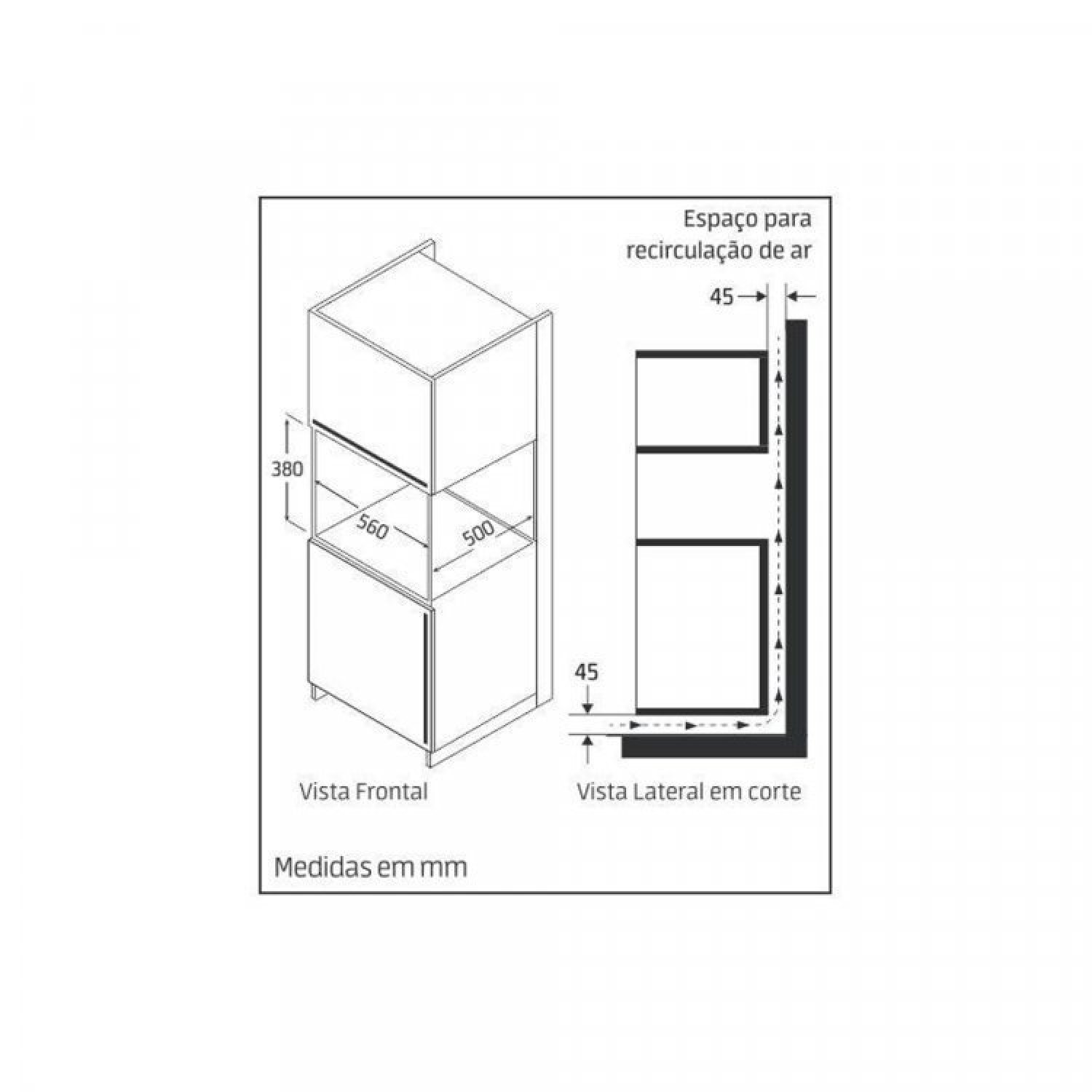 Conjunto Micro-ondas de Embutir 25l e Forno Elétrico Digital de Embutir 68l Mueller - 11