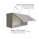 Ver mais imagens de Conjunto de Mesa com Armário de Escritório, Armário Aéreo e 3 Prateleiras 170cm Branco
