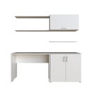 Ver imagem 2 de Conjunto de Mesa com Armário de Escritório, Armário Aéreo e 3 Prateleiras