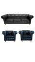 Ver imagem 1 de 1 Sofá 2.30 + 2 Poltronas Chesterfield Luiz Xv Corano Preto /barbearia, Casa, Decoração,recepção, Sa