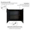 Ver imagem 6 de Conjunto de Mesa com Armário de Escritório, Armário Aéreo e 3 Prateleiras 170cm Preto