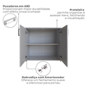 Ver imagem 6 de Conjunto de Mesa com Armário de Escritório, Armário Aéreo e 3 Prateleiras 170cm Cinza Cristal