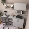Conjunto de Mesa com Armário de Escritório, Armário Aéreo e 3 Prateleiras - 10